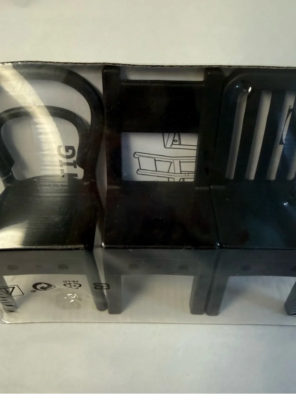 IKEA Set of 3 Chairs Plastic Hooks NWT